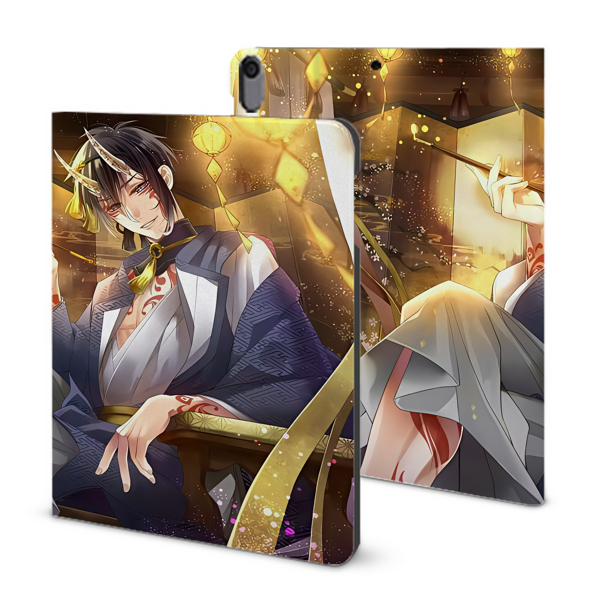 （画像用） 刀剣乱舞 Touken Ranbu IPad ケース ブック型 PUレザー TPU 耐衝撃 軽量 薄型 ペン収納なし 全面保護 IPad 各モデル対応